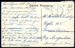 BELGIUM TO ARGENTINA TAINT GNIES Cancel On Postcard 1919 VF - Covers & Documents