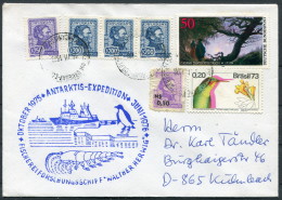 1975-6 Germany, Uruguay, Brazil Antarctic Fisheries Expedition - Walther Herwig Penguin Ship Cover - Programas De Investigación