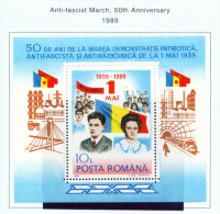 ROMANIA - 1989  Anti Fascism Miniature Sheet  Unmounted Mint - Neufs