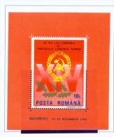 ROMANIA - 1989  Communist Party Congress Miniature Sheet  Unmounted Mint - Ongebruikt
