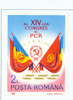 ROMANIA - 1989  Communist Party Congress   Mounted Mint - Ongebruikt