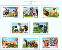 ROMANIA - 1990  Dogs  Mounted Mint - Unused Stamps