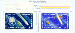 ROMANIA - 1986  Air  Halley's Comet  Mounted Mint - Unused Stamps