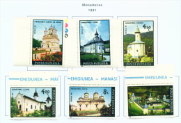 ROMANIA - 1991  Monasteries  Mounted Mint - Nuevos