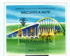 ROMANIA - 1991  Balkanfila Miniature Sheet  Unmounted Mint - Ongebruikt