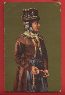 YVsCost-08 Litho  Dessin  Frauentracht Aus Dem Goms, Femme En Costume De Conches, Chapelet.Cachet Brig 1913, Pli Angle - Goms