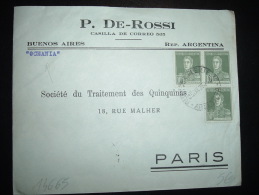 LETTRE POUR LA FRANCE TP 10C X3 OBL. HOROPLAN 25 ENE 35 BUENOS-AIRES + OCEANIA + P. DE-ROSSI - Storia Postale