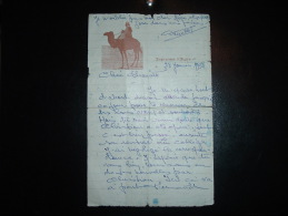 LETTRE ECRITE DATEE 28 JANVIER 1958 A ENTETE ILLUSTREE + IMPRESSIONS D'ALGERIE - Cartas & Documentos