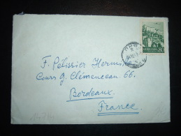 LETTRE POUR LA FRANCE TP AVION 80ST OBL. 24.10.57 - Cartas & Documentos