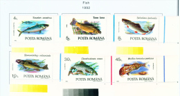 ROMANIA - 1991  Fish  Mounted Mint - Unused Stamps