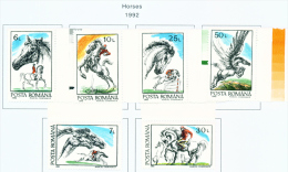 ROMANIA - 1992  Horses  Mounted Mint - Nuevos