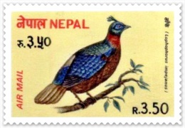 MONAL HIMALAYAN PHEASANT Rs.3.50 STAMP NEPAL 1979 MINT MNH - Galline & Gallinaceo