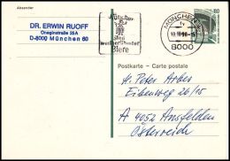 Germany 1990, Postal Stationery Munchen To Ausfelden - Cartoline - Usati