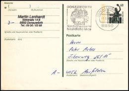 Germany 1991, Postal Stationery Donauworth To Ausfelden - Cartoline - Usati