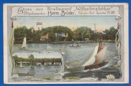 Deutschland; Berlin; Pichelswerder; Restaurant Wilhelmshöhe; Litho 1909 - Spandau