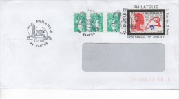 COURRIER AVEC PORTE TIMBRE   LIBERTE DE DELACROIX GANDON G. DUPUIS PHILATELIE 2 RUE DES 2 PONTS NANTES 44000 - Storia Postale