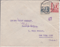 ESPAGNE - 1937 - ENVELOPPE De MALAGA Avec CENSURE + VIGNETTE LOCALE Pour NEW YORK - Storia Postale