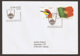 Portugal Lettre Voyagé Cachet Jour De Slovènie Lubrapex 2009 Postally Used Cover Slovenia Day Pmk - Postal Logo & Postmarks