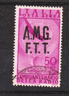 Trieste  A   -   1947.  Aerea  " Radio "  50 £.   Viaggiato, Molto Bello - Airmail