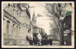 CPA ANCIENNE- FRANCE- MONTLAUR (11)- GROUPE SCOLAIRE- MAIRIE- EGLISE- BELLE ANIMATION GROS PLAN - Andere & Zonder Classificatie