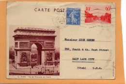 France 1937 Card Mailed To USA - Other & Unclassified