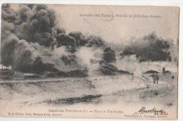 Belgique CP Incendie Des Tanks à Petrole De Hoboken-Anvers Obliteration LIERRE 1904 ANVERS ARRIVEE TAXE Cahet Facteur 58 - Lier