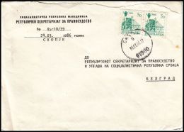 Yugoslavia 1986, Official Cover Skopje To Beograd - Brieven En Documenten