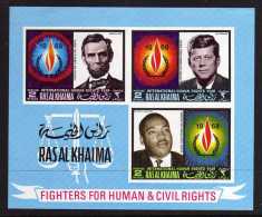 Ras Al Khaima - 1968 - Human Rights Year Miniature Sheet - MH - Ras Al-Khaima