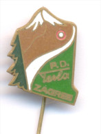 TESLA / CLIMBING MOUNTAINEERING ALPINISM , TESLA CLUB - ZAGREB, RARE PIN BADGE FROM 1973. THEIR FIRST PIN! - Alpinismo, Escalada