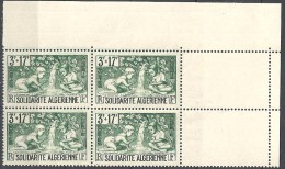 1946  Algérie  N° 249 à 252  Nf**  (Bloc De 4)  Bord De Feuille .  Emis Au Profit Des Oeuvres De Solidarité. - Neufs