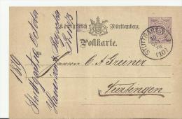 =WUTTEMBERG GS 1879 STTUTGART - Postwaardestukken