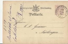 =WUTTEMBERG GS 1879 STTUTGART - Enteros Postales