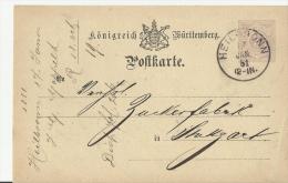 =WUTTEMBERG GS 1881 HELIBORN - Enteros Postales