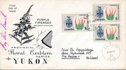 CANADA. N°354 X3 Sur Enveloppe 1er Jour (FDC) De 1966. Armoiries/Fleur. - Covers