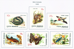 ROMANIA - 1993  Protected Animals  Mounted Mint - Neufs