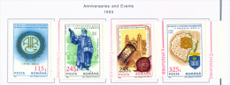 ROMANIA - 1993  Anniversaries  Mounted Mint - Ungebraucht