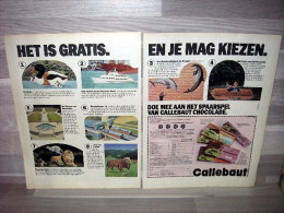 Reclame Uit Oud Magazine Of 1982 - Chocolade Callebaut - Spaarspel - Schokolade