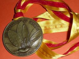 Confrérie, Rare Médaille En Bronze, Les Safraniers Du Gatinais "Crocus D'Or", Corbeilles En Gatinais 45490 - Firma's