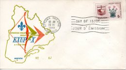 CANADA. N°348 Sur Enveloppe 1er Jour (FDC) De 1969. Armoiries/Fleur/Bison/Expo. Philatélique. - Enveloppes