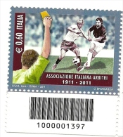 2011 - Italia 3303 Arbitri - Codice A Barre ---- - 2011-20: Nieuw/plakker