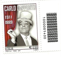 2011 - Italia 3304 C. Dapporto - Codice A Barre ---- - 2011-20: Nieuw/plakker