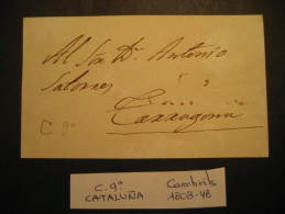 CAMBRILS Tarragona 1803 - 1848 Front Frontal Letter PREPHILATELY Catalonia Spain España - ...-1850 Prefilatelia