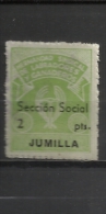 1081-SELLO FALANGE CNS SINDICATO JUMILLA MURCIA HERMANDAD SINDICAL LABRADORES Y GANADEROS GUERRA CIVIL. SECCION SOCIAL - Nationalist Issues