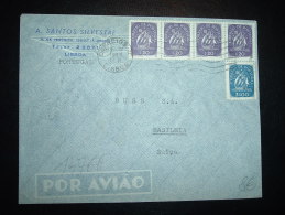 LETTRE PAR AVION POUR SUISSE TP 2S + 0,20S OBL.MEC. 18 IV 1949 LISBOA + SANTOS SILVESTRE - Brieven En Documenten