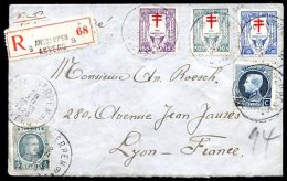 BELGIUM TO FRANCE Registered Cover 1925 VF - Brieven En Documenten