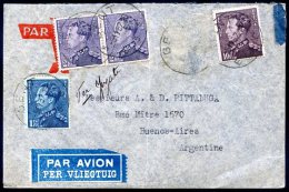 BELGIUM TO ARGENTINA Air Mail Cover 1937 (a Stamp Is Missing) - Covers & Documents