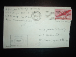 LETTRE TP AVION 6C OBL.MEC. JUL 15 1945 US ARMY POSTAL SERVICE + APO N°75 + CENSURE - Briefe U. Dokumente