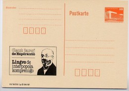 DDR P86I-3-87 C5 PRIVATER ZUDRUCK 100 J. ESPERANTO ZAMENHOF Leipzig 1987 - Privatpostkarten - Ungebraucht