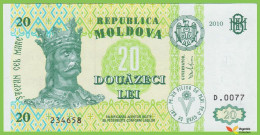 Voyo MOLDOVA 20 Lei 2010  P13i B111i  D.0077  UNC Cetatea Soroca - Moldavia