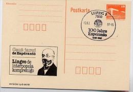 DDR P86I-3-87 C5 PRIVATER ZUDRUCK 100 J. ESPERANTO ZAMENHOF Sost. 1987 - Postales Privados - Usados